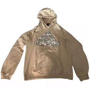 adidas Tan/Grey Hoodie With Camo Logo Design